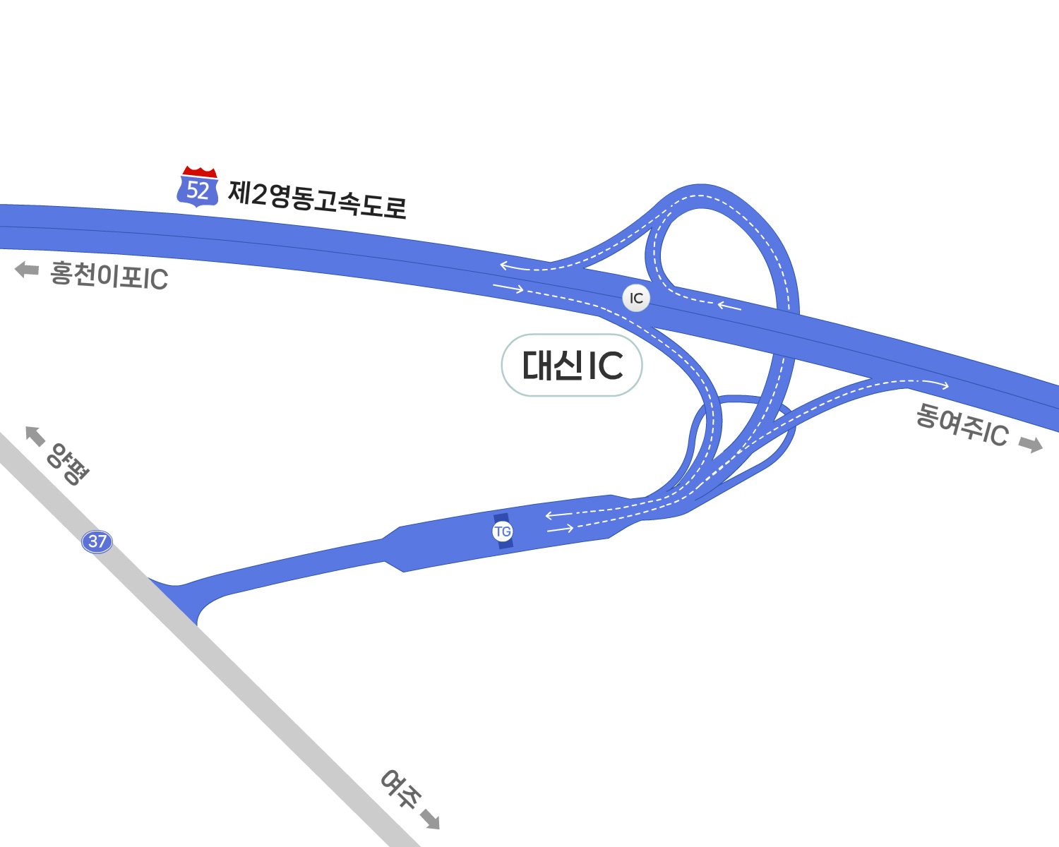 대신IC 진출입 안내도
