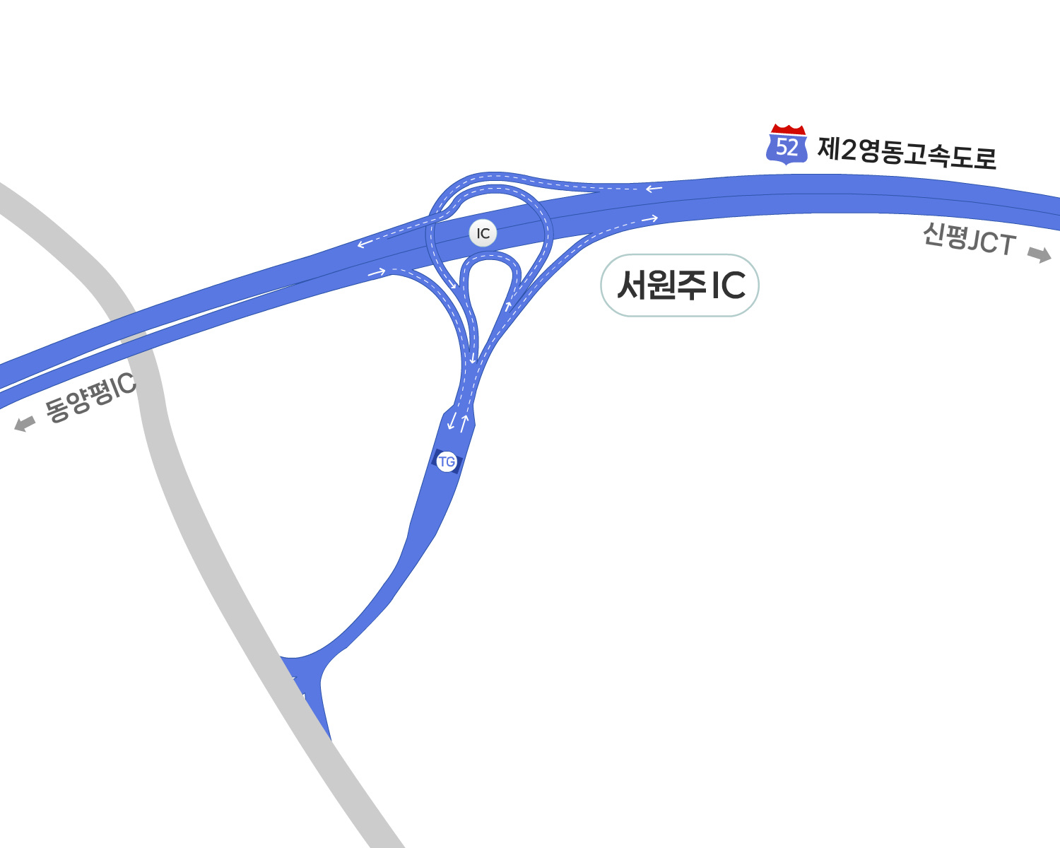 서원주IC 진출입 안내도