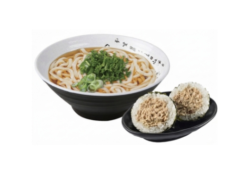 유부우동 참치주먹밥 